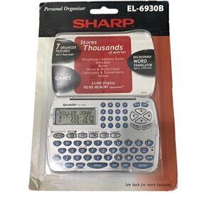 Sharp Personal Organizer 7 Features 2 Phone Books Games Calculator EL-6930B